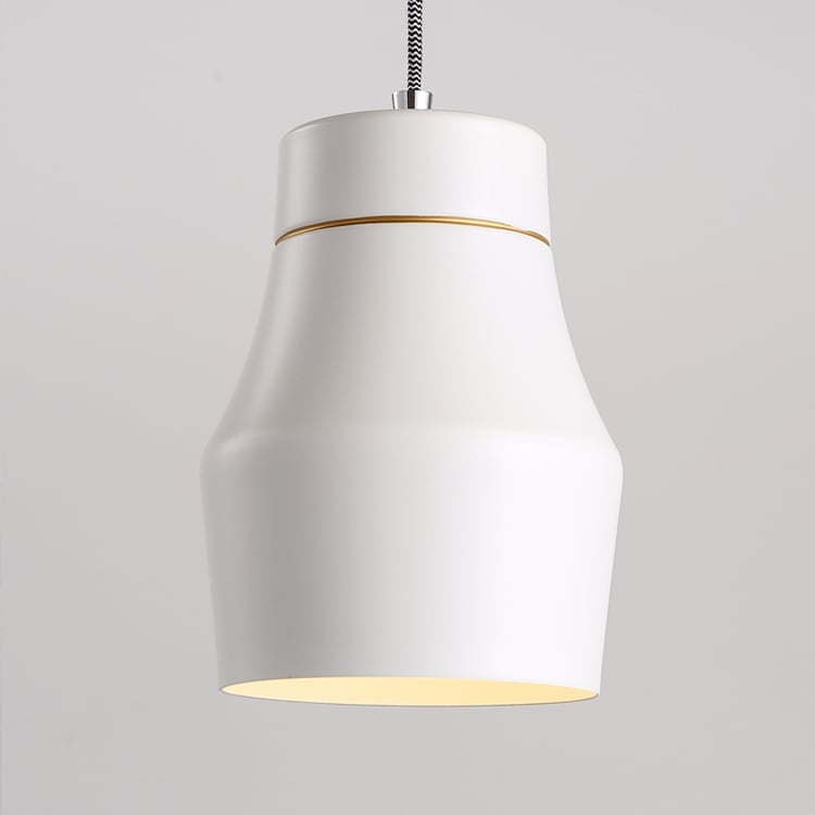 Contemporary Single Light Hanging Pendant Light Fixture in White｜Homary UK