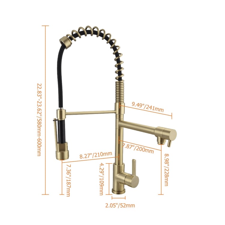 Suguword Pull Out Kitchen Sink Faucet Mixer Tap - High Arc Swivel Spout