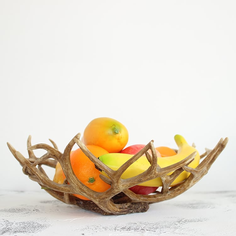 out           ❁ナチュラルを正月飾り❁バンブーラウンド❁ Scandinavian Style Antler Fruit Bowls Desk Organizer｜Homary
