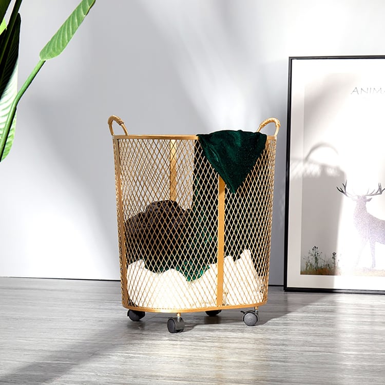 YKDIRECT Grand Panier à Linge 150L Avec Roues - Cadre Métal Et Sac Amovible Pour Chambre, Buanderie Et Dortoir (Noir)