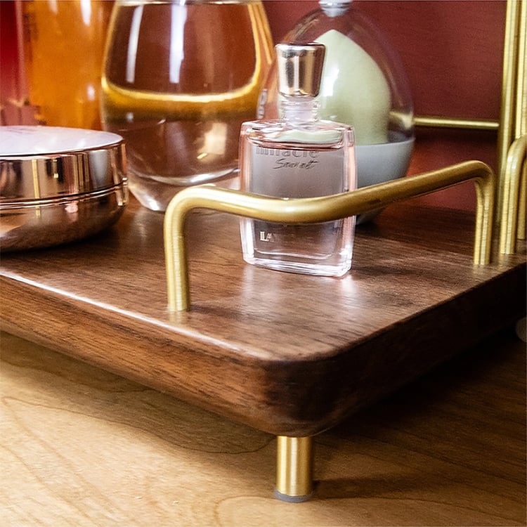 Walnut Bathroom Shelves Gold Freestanding Shelving for