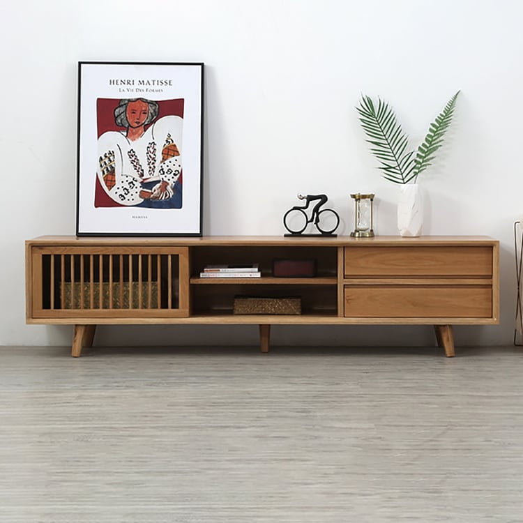 1800mm Nordic Natural TV Stand Shutter Sliding Door Media Console