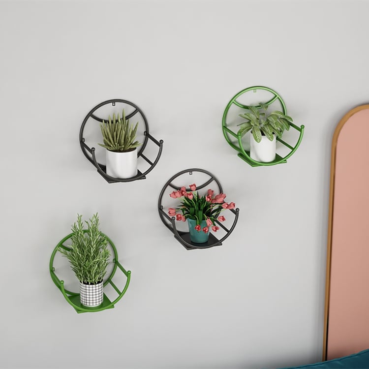 Modern Metal Wall Mounted Plant Stand Indoor Set of 3Homary