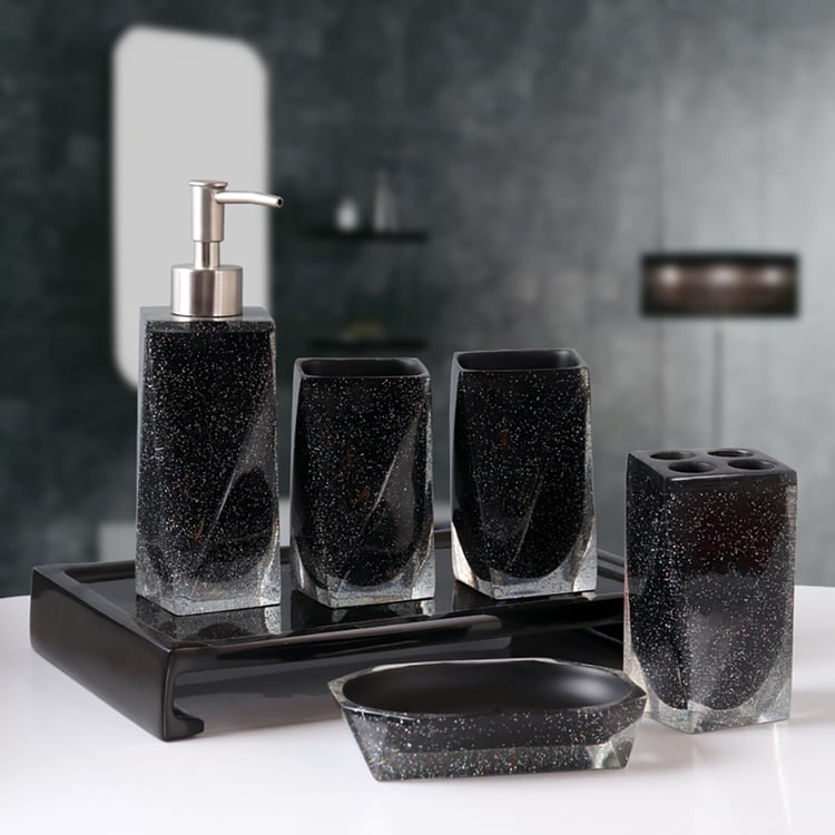 Nordic Black 5-Piece Countertop Bathroom Accessories Set｜Homary UK