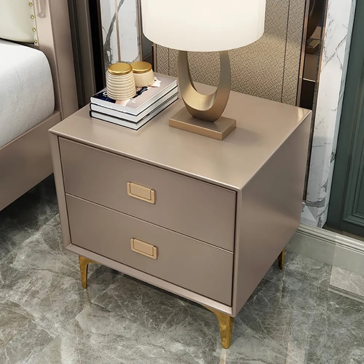 Set van 2 nachtkastjes met 1 deur beige - NALYRA van Maison Céphy
