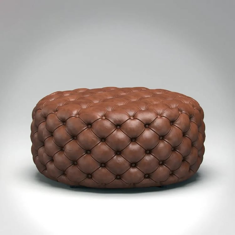 Roundhill Furniture Berliton Fabric Tufted Oversized Ottoman In Cartagena Coal