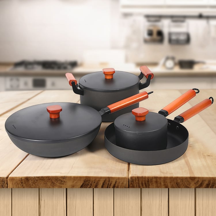 7 Piece Carbon Steel Nonstick Cookware Set｜Homary UK