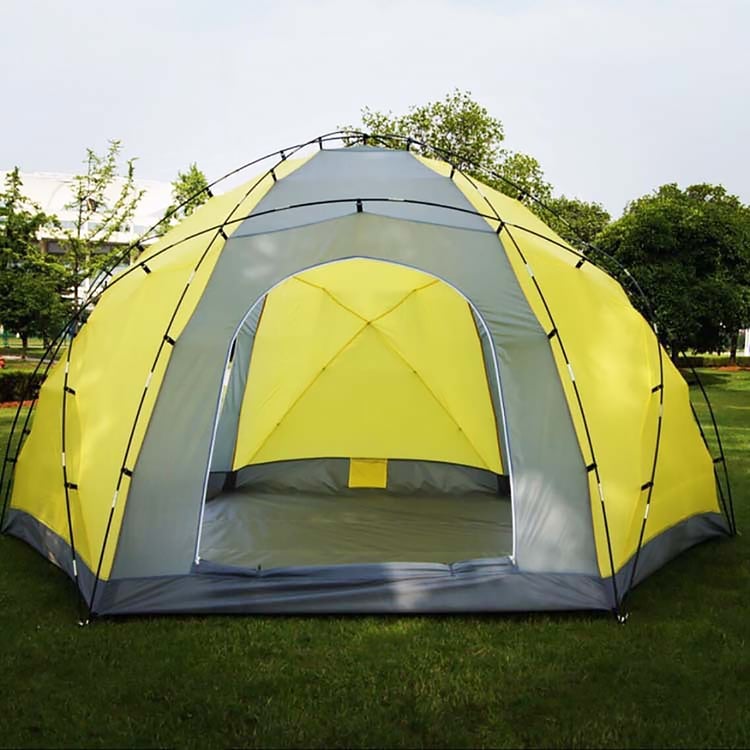 Outdoor Camping-Zelt 10 Personen Doppelschicht-Sechseck drei Tren  strmsicherHomary DE