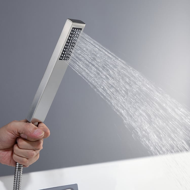 Dree Brushed Nickel Freestanding Tub Filler Brass Single