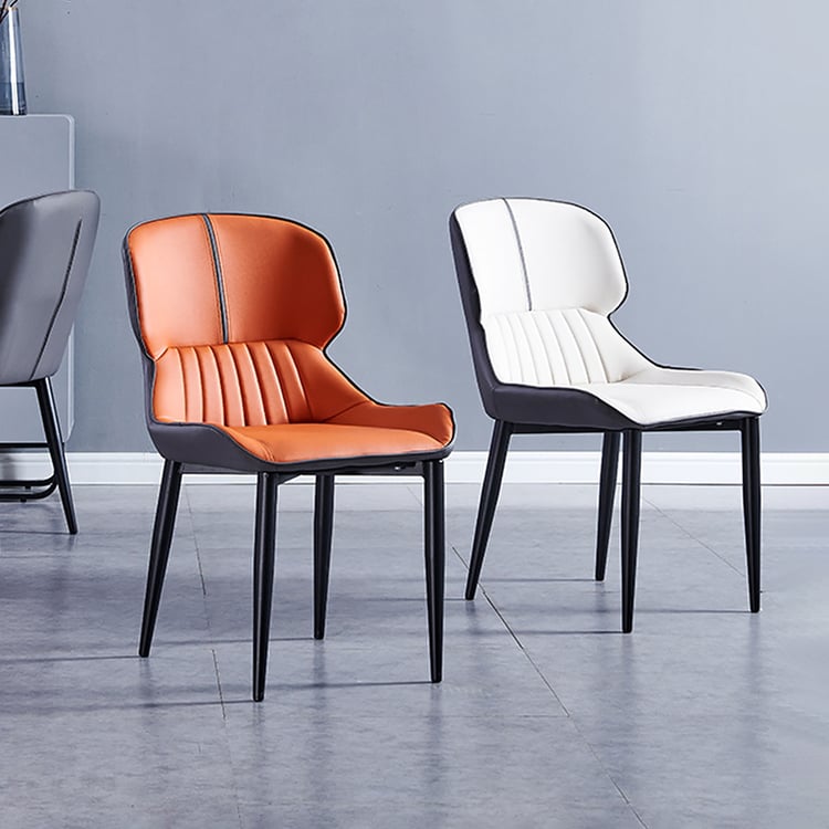 thumbnail image 2 of 4-Pack Black PU Leather Dining Chairs - Modern Parsons Style Kitchen & Living Room Seating 2 of 13