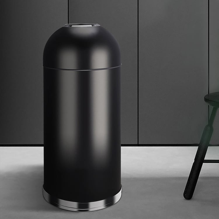 Modern 25 Litre Large Round Kitchen Recycling Bin in Stainless Steel ...