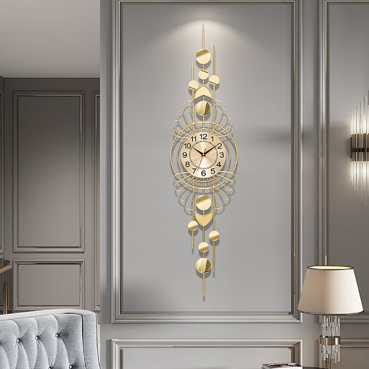 Style B 3D Decorative Metal Wall Clock Creative Golden Geometry Design ...