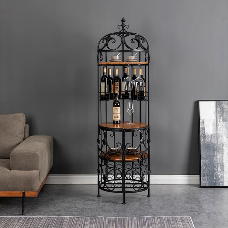 Weinregal aus Metall in Nestform mit Weinglasregal mit Türen｜Homary DE