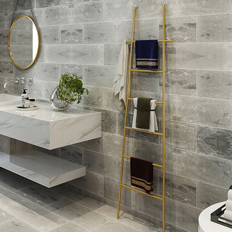 Gold Modern Freestanding Bath Ladder Storage Towel Rack｜Homary