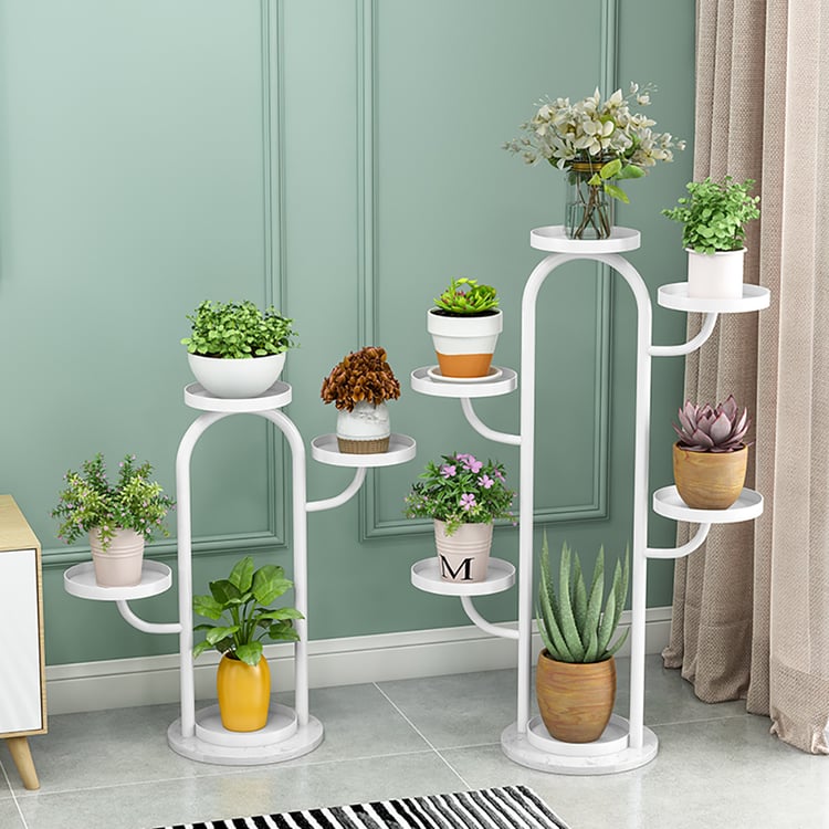 650mm/950mm moderner Blumenständer 4/6-stufige Pflanzenständer in Weiß|Homary DE