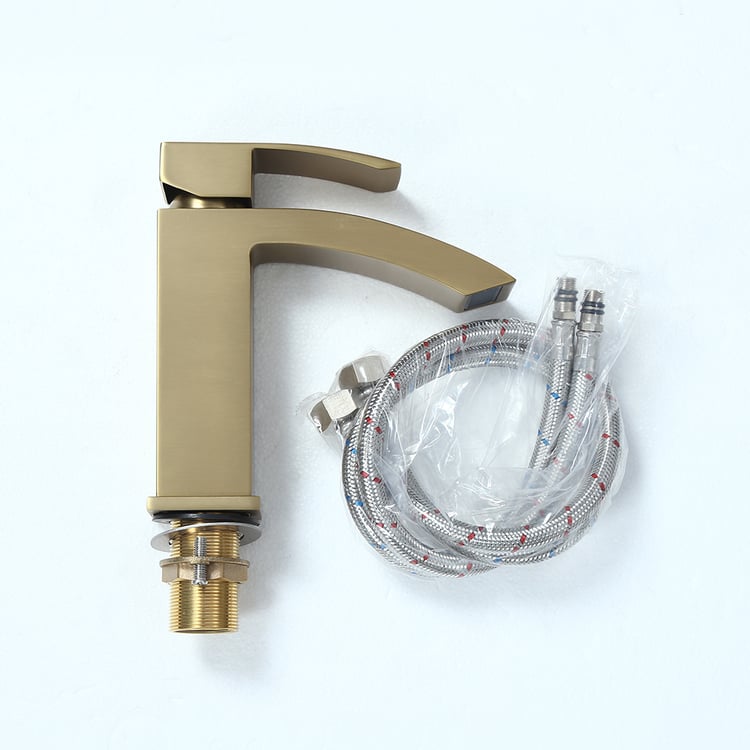 Rubinetto Lavabo A Sensore Automatico A Batteria | Ottone Con Rivestimento PVD | Aeratore A Nido D'ape Per Flusso Morbido | Montaggio Deck Single Hole