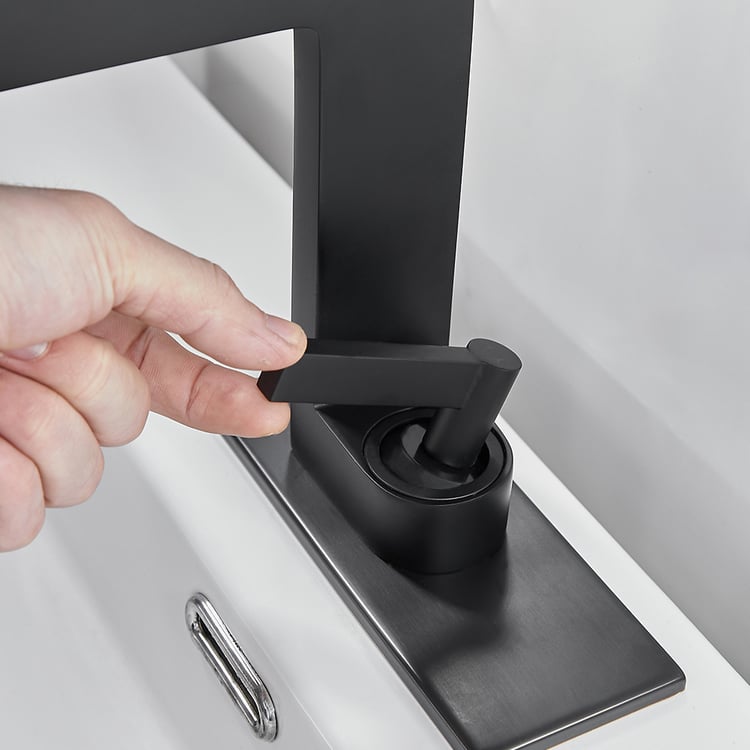 Matte Black Waterfall Single Handle Bathroom Sink Faucet