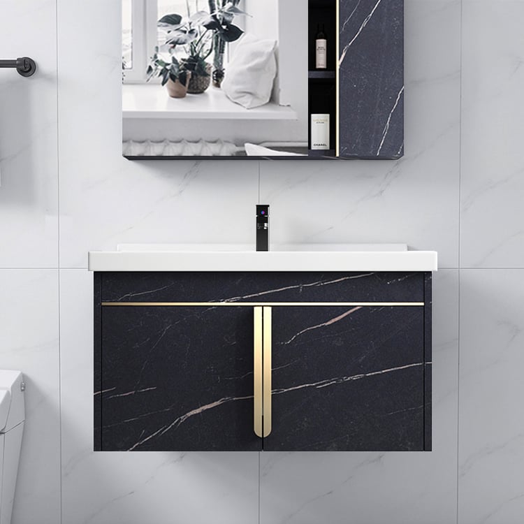 Black Floating Single Sink 31
