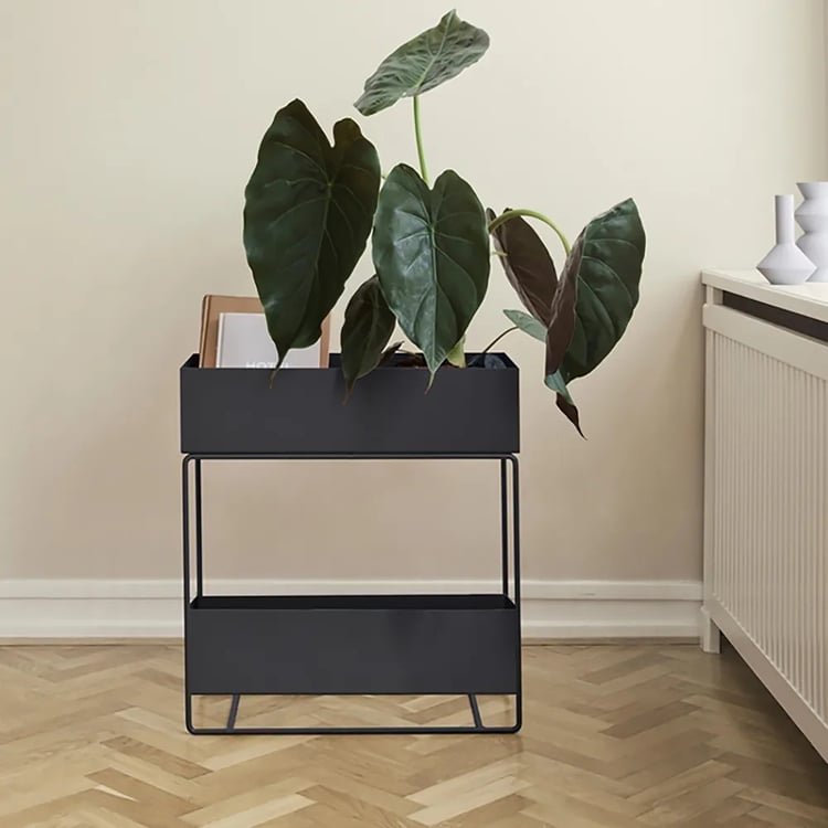 Blumentopfstnder, 2-fach, goldfarbener Pflanztopf-Stnder fr Innen und  AuenHomary DE