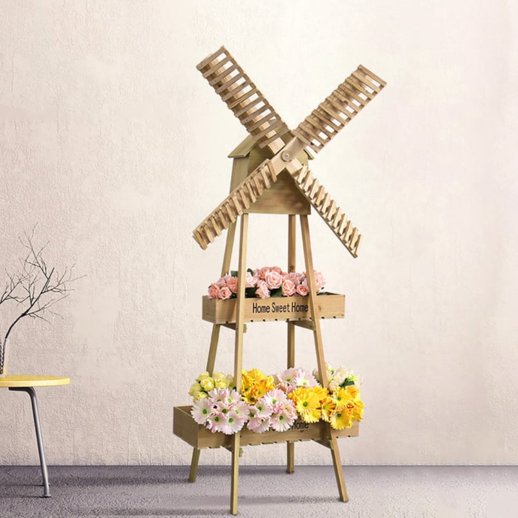 1550mm Windmill 2-Tiered Freestanding Plant Stand｜Homary AU