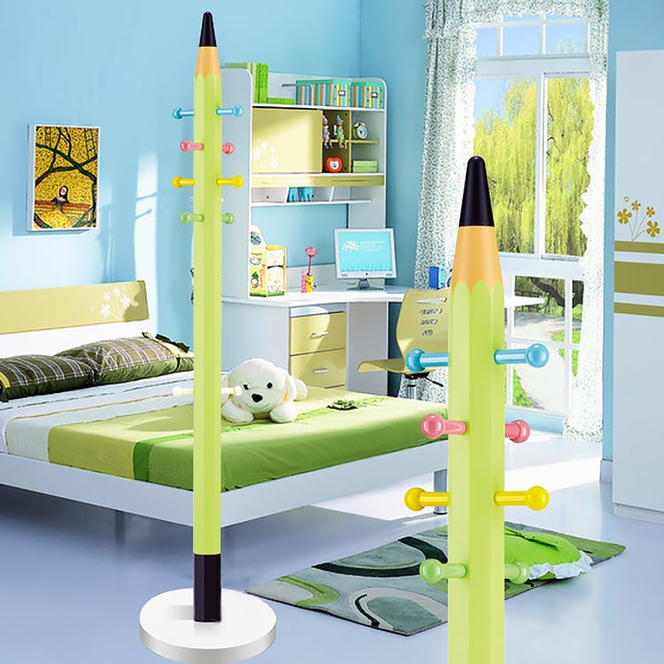 Modern Green Kids Coat Rack Clothing Rack Pencil Modeling