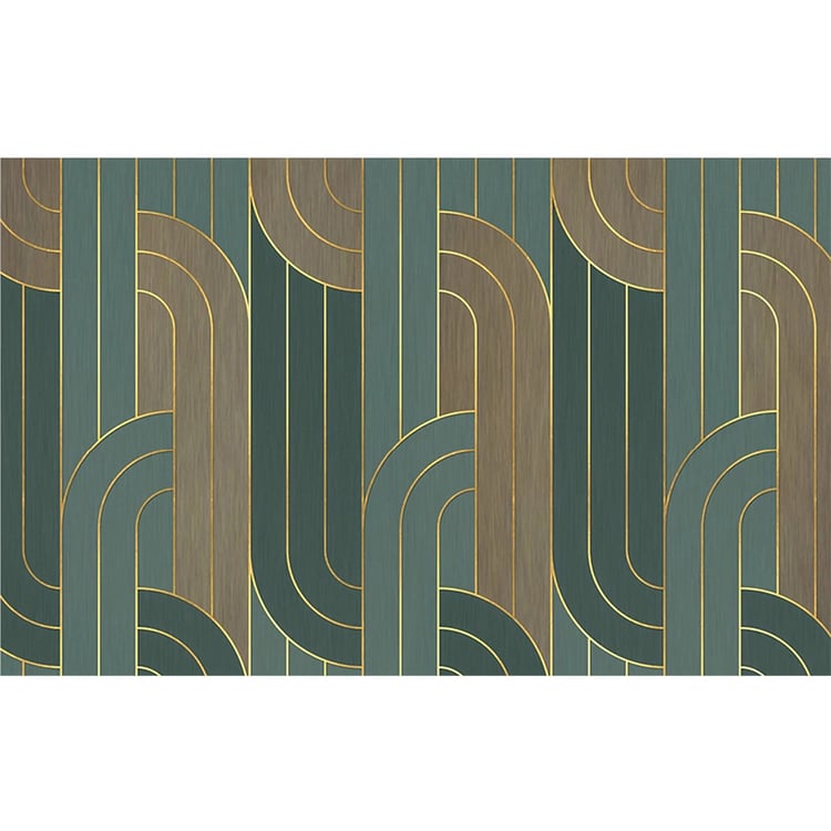 じーじーページ✩︎⡱ Metallic Geometric Wallpaper Green & Gold 33' x 19.7