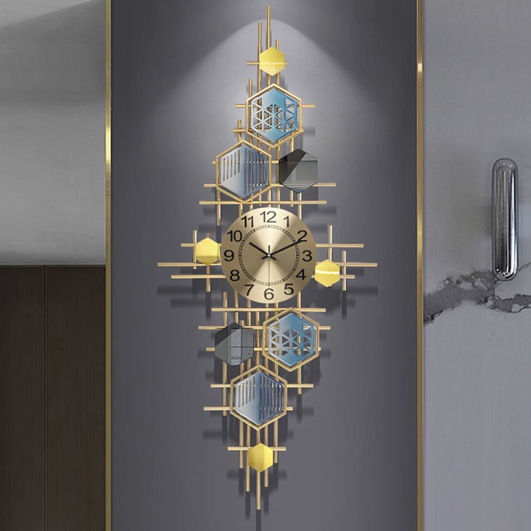 Horloge murale design moderne doré 54 cm, grande horloge murale moderne Horloge murale design moderne doré 54 cm, grande horloge murale moderne