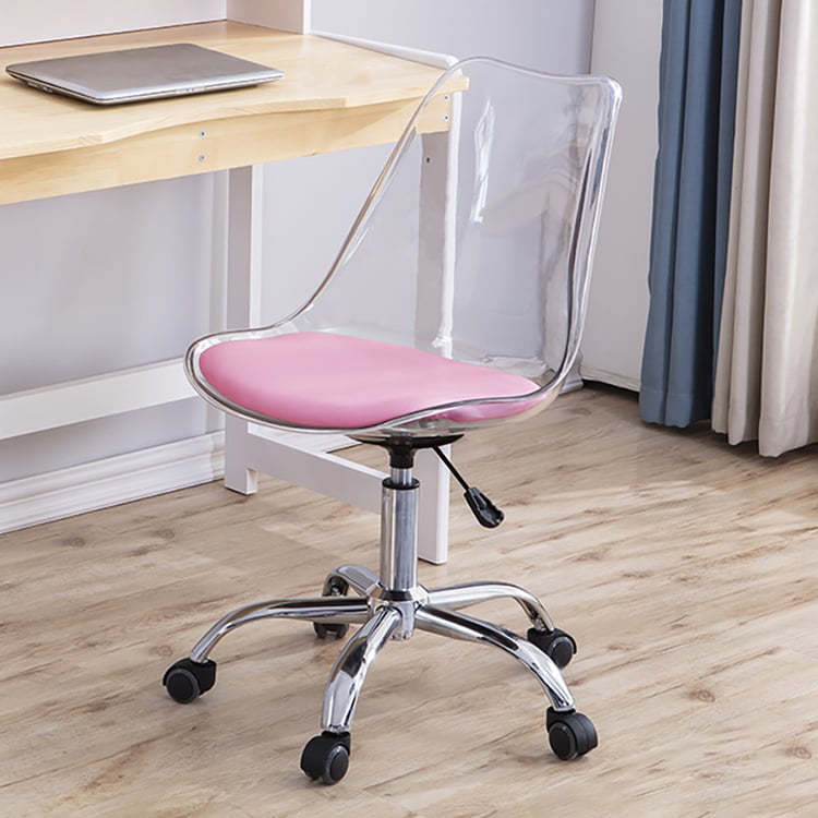 Modern Swivel Office Chair Clear Plastic Desk Chair with Adjustable