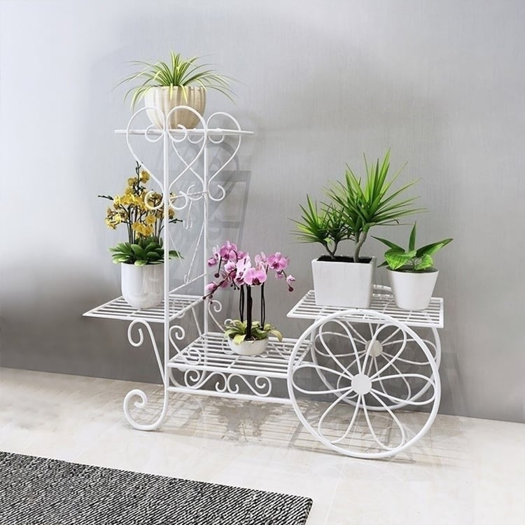 Continental Vintage Vintage Plant Stand in WhiteHomary