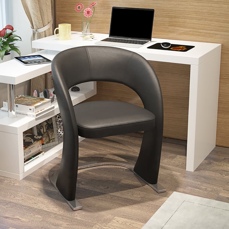 Black Modern Accent Chair Upholstered Chair with Steel Base｜Homary UK