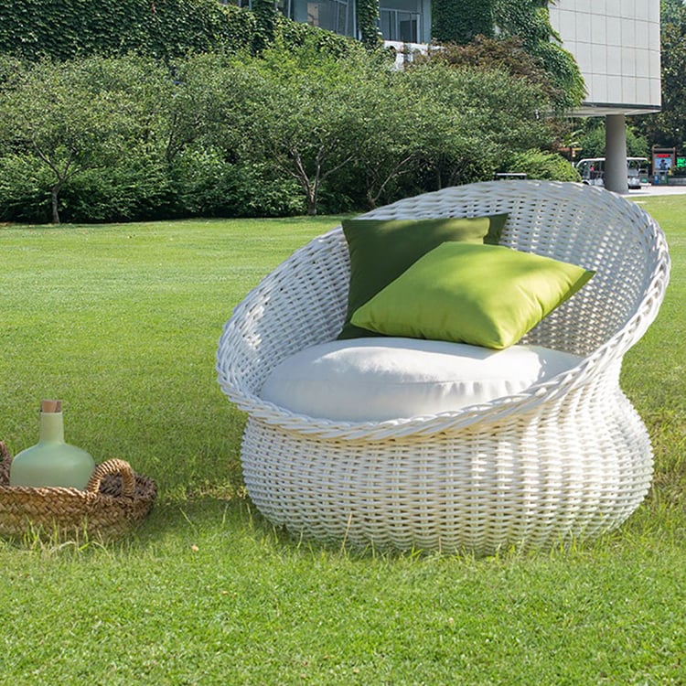 Lounge Chair Round Back Rattan Chair Rattan Woven Patio Accent