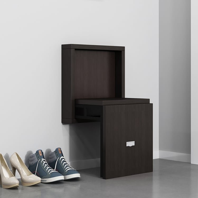 Tabouret mural rabattable entrée, siège pliant change-chaussures