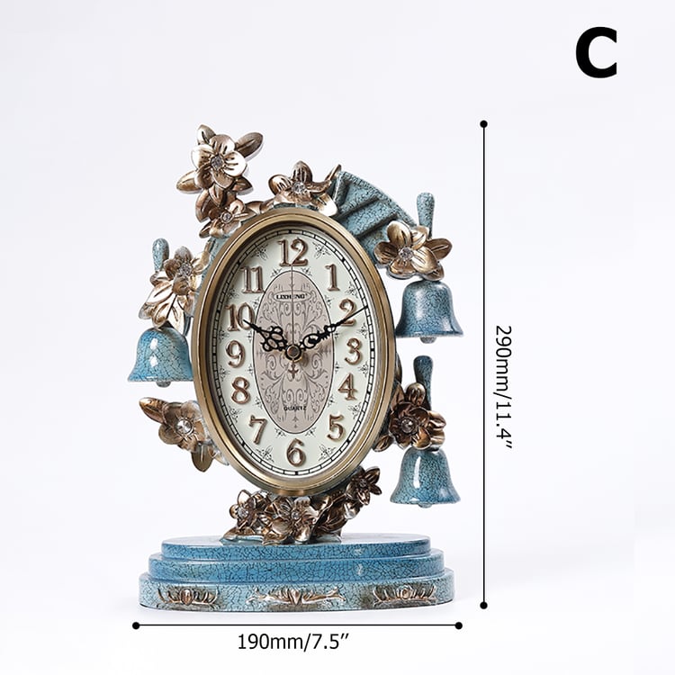 European Retro Style Arabic Digital Clock with Exquisite Carving