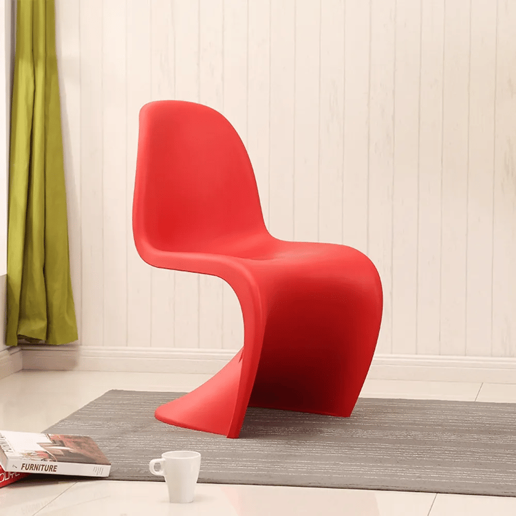 Modern Red ABS S-shaped Dining Chair｜Homary