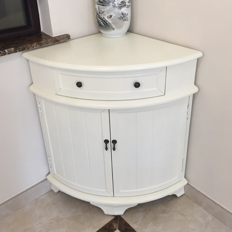 Country Corner チェスト French Country Antique Triangle Wood Accent Corner Cabinet
