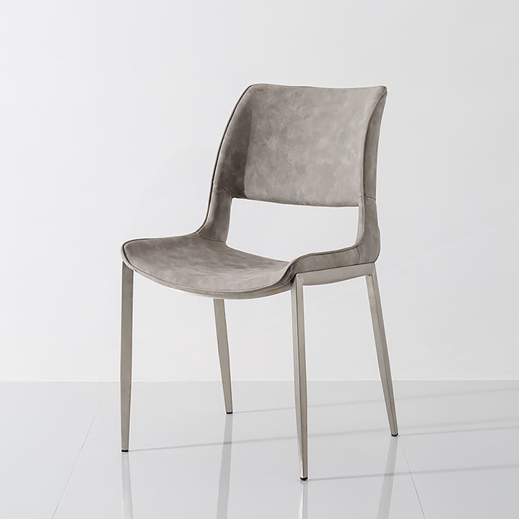 Modern Gray Dining Chair PU Leather Upholstered Dining Chair Dining ...