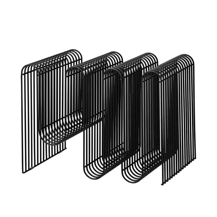 15'' Modern Waved-Shaped Magazine Holder Bookcase 3-Shelf｜Homary