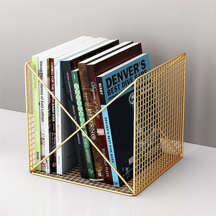 Stylish Decorative Magazine Rack in Gold｜Homary