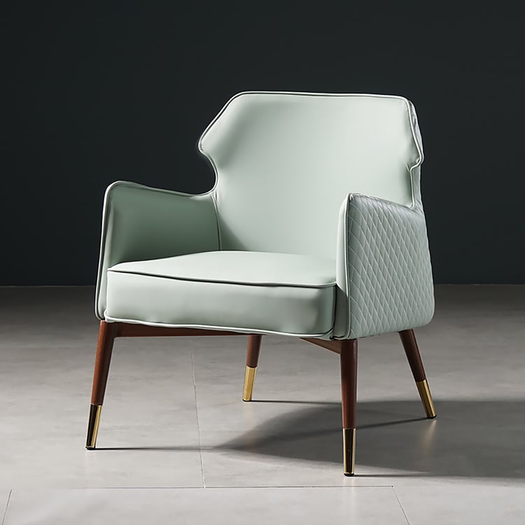 Light Green Accent Chair Tufted Upholstered PU Leather Modern