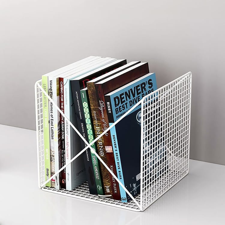 Welcome Magazine Rack Stylish Decorative Magazine Rack in White|Homary