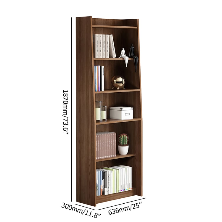 Rustic Rectangle Standard Bookshelf in Walnut｜Homary