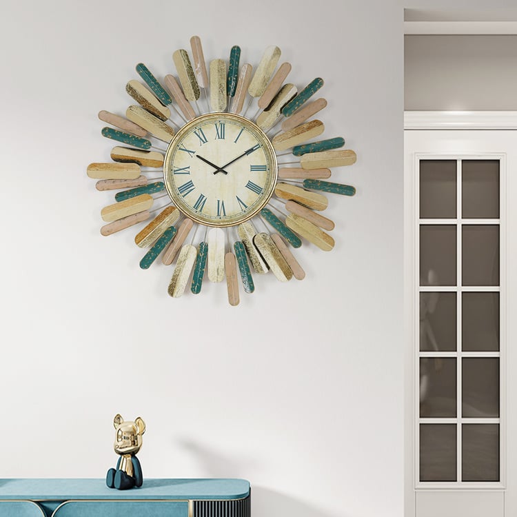 Mediterranean Style Retro Home Wall Clock Roman Fashion Silent ...