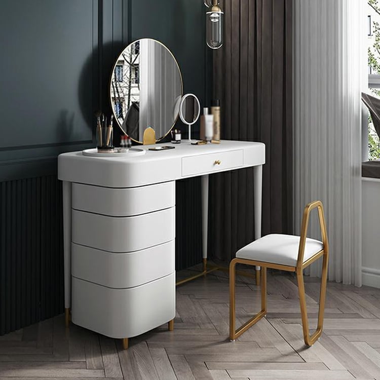 wood and metal dressing table Simple and Easy to Assemble Iron and Wood Combined Dressing Table
