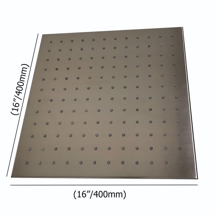Modern 16 Inch LED Square Stainless Steel Rain Showerhead in