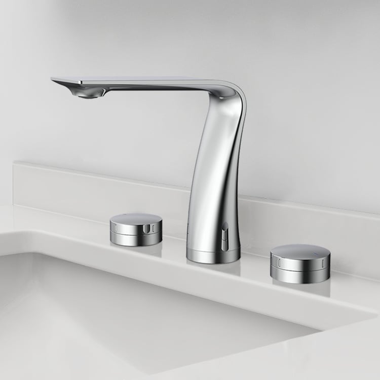 3-Hole Dual Knobs Bathroom Basin Tap Solid Brass｜Homary UK
