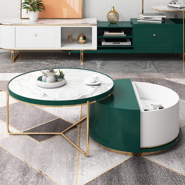 Table De Chevet étroite En Cuir Avec 3 Tiroirs - Dessus Pierre Frittée, Design élégant Pour Chambre (blanc Cassé) - 2
