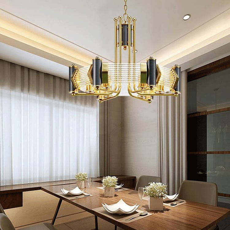 ALOADECOR 3-Licht Kronleuchter – Bauernhaus-Stil Mit Kettenquasten, Antik Messing, 40 Cm Breite, Verstellbar Bis 223 Cm Höhe, Dimmbar
