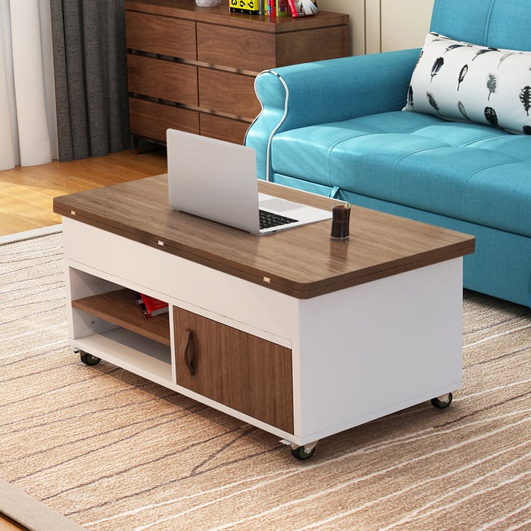 Contemporary Solid Wood Extendable Multipurpose Coffee Table with ...