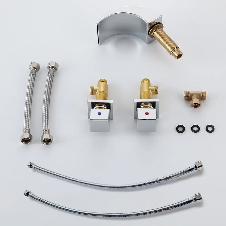 Victoria Waterfall Widespread Sink Faucet With LED Lights