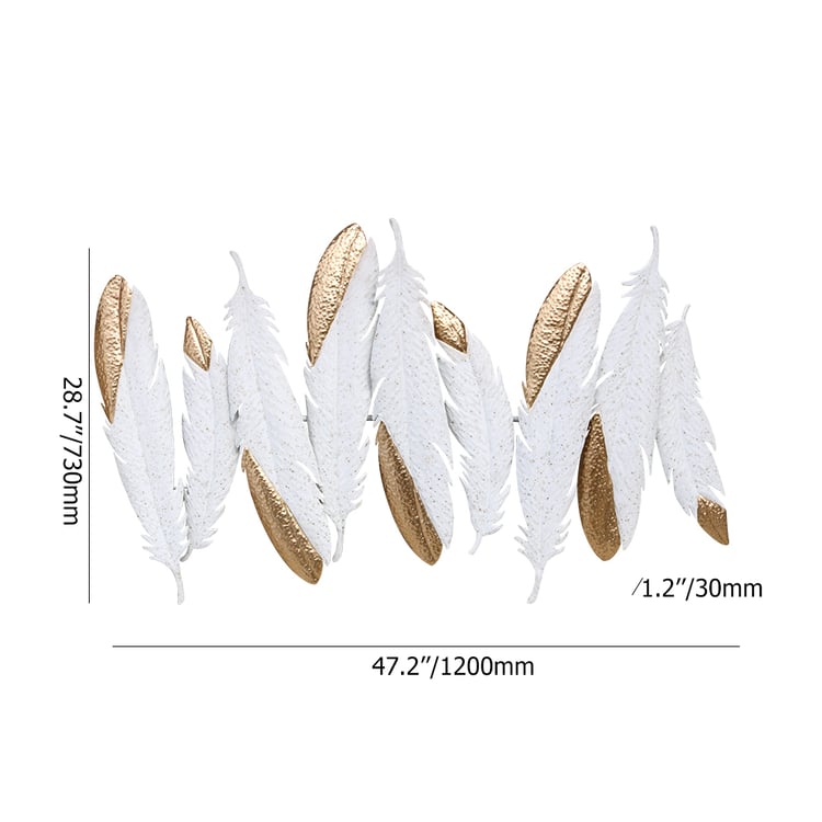 Retrome Metal Feather Wall Art Set Of 2 - Boho Chic Pastel Wall Decor For Living Room, Bedroom, Or Outdoor